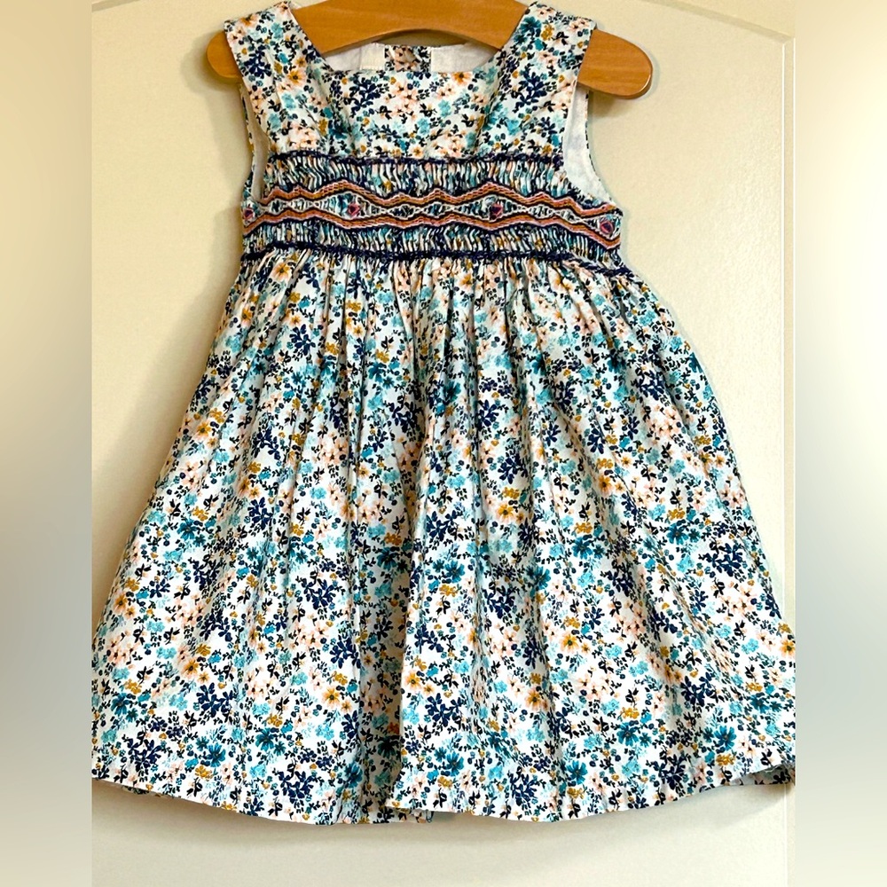 Sz9-12M Minnie Minors Smocked Floral Dress